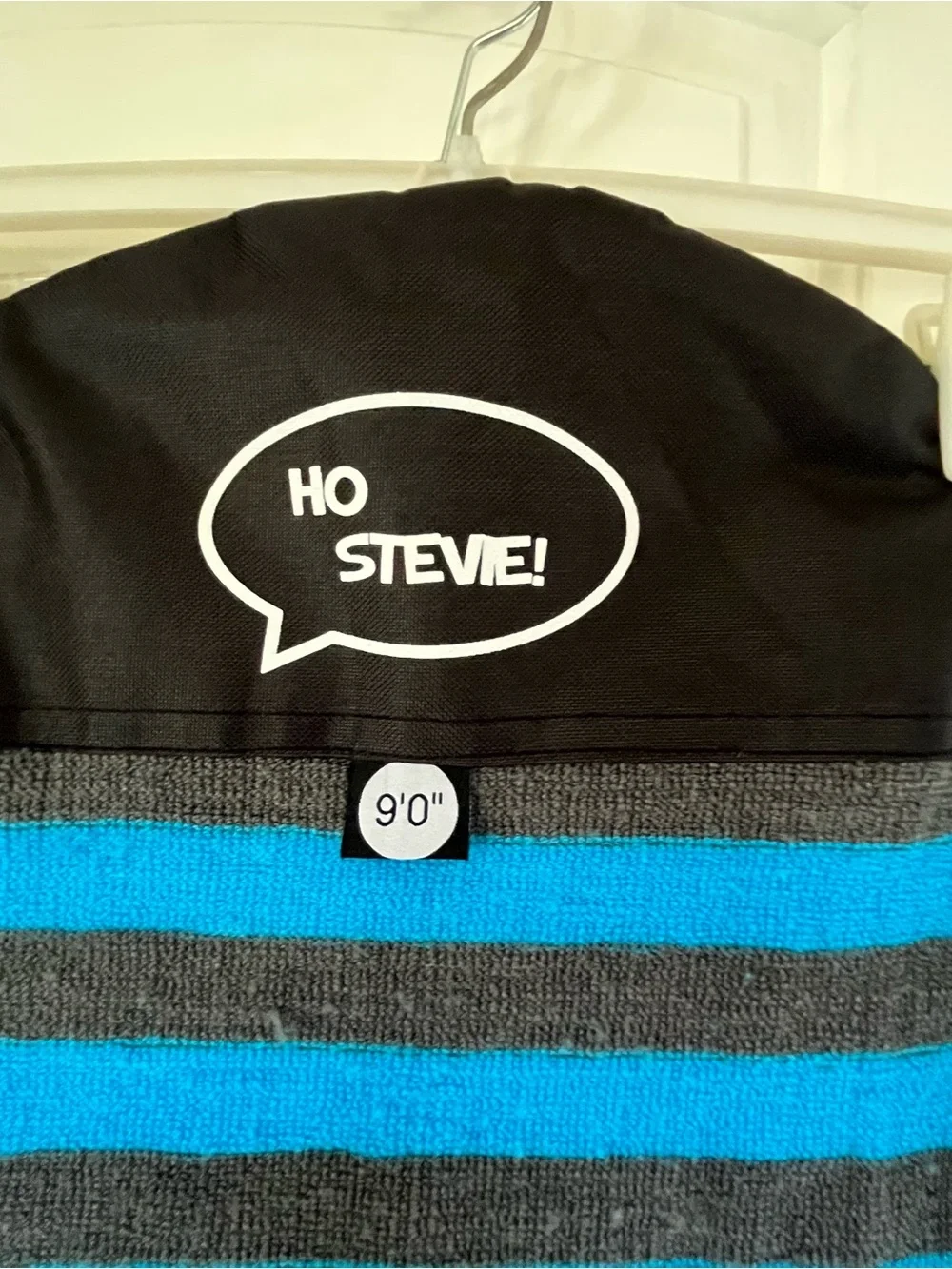 🏄‍♂️Ho Stevie! Surfboard Sock Cover- Blue & Gray Striped 9'0